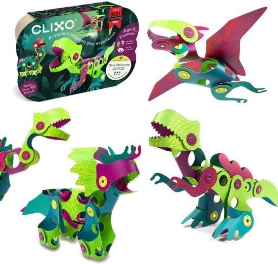 Clixo Dinozaurai – 22 magnetinių detalių rinkinys