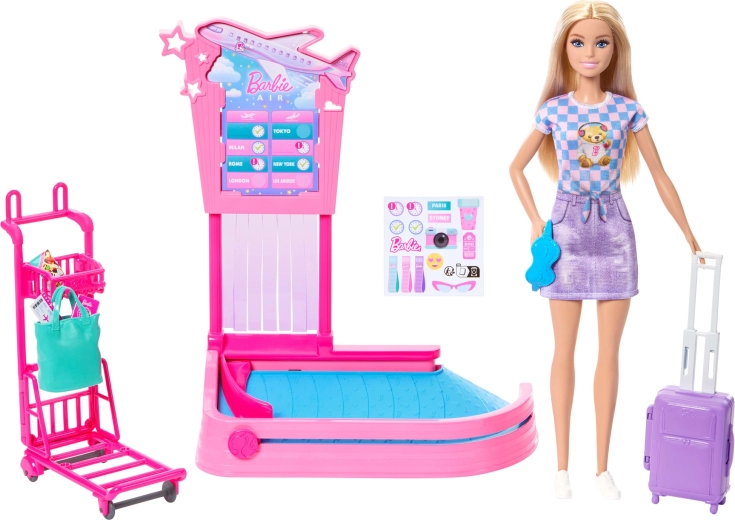 Barbie „Malibu“ lėlė pasiruošusi kelionei