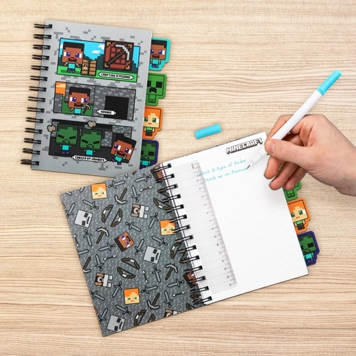 Minecraft bloknotas su skirtukais