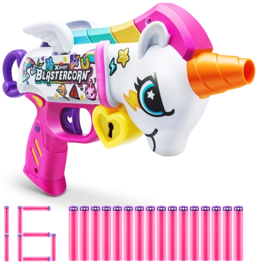 X-SHOT Blastercorn Series 1 Unicorn with 16 Darts