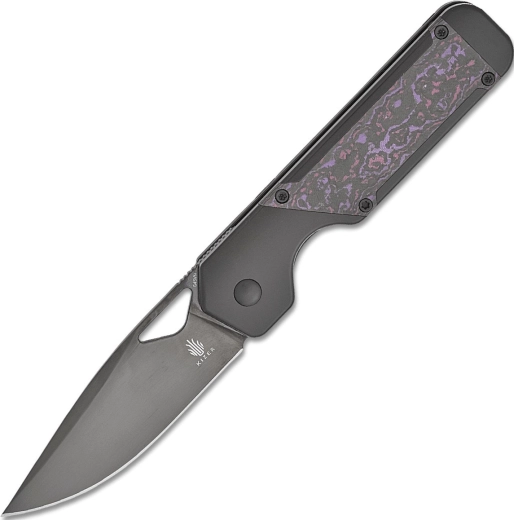 Kizer Militaw sulankstomas kišeninis peilis 8,5 cm, DLC, titanas ir Fatcarbon Purple Haze