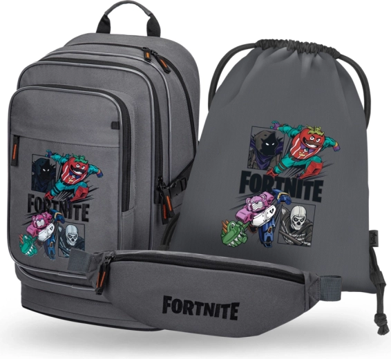 Baagl Cubic Fortnite Squad school set 3-in-1: backpack, gym bag and waist bag (GRS)