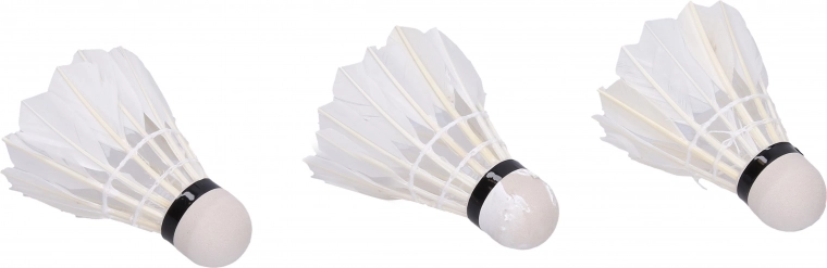 Balti badmintono kamuoliukai – 3 vnt. rinkinys