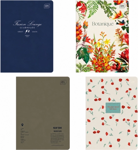 Interdruk school notebook A5, wide ruled, 96 sheets, mixed cover designs - 1 piece