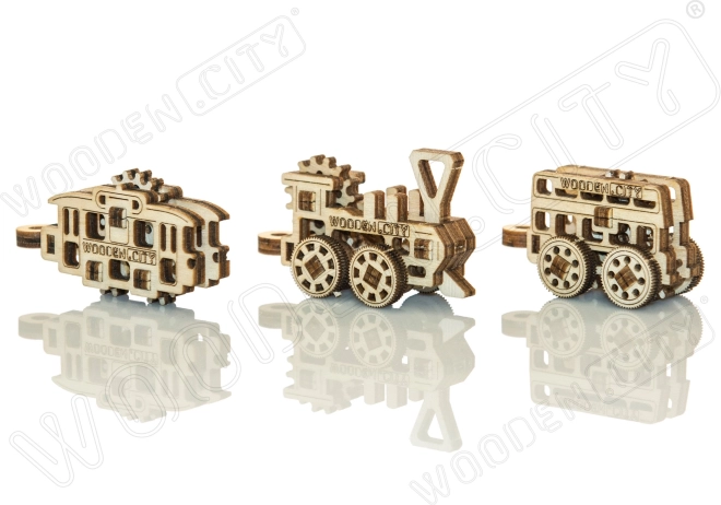 3D dėlionė Transporto priemonės – Wooden City mini rinkinys