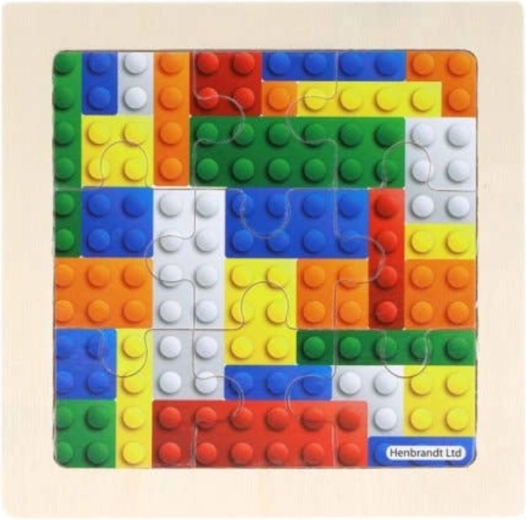 Wooden construction-themed puzzle, 9 pieces