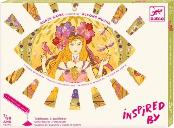 Glitter Sand Art - Illustrations Inspired by Alphonse Mucha