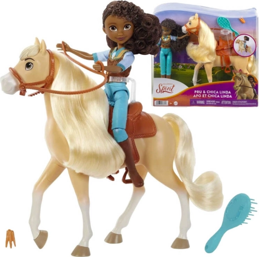 Spirit – Pru and her horse Chica Linda – doll and mustang set