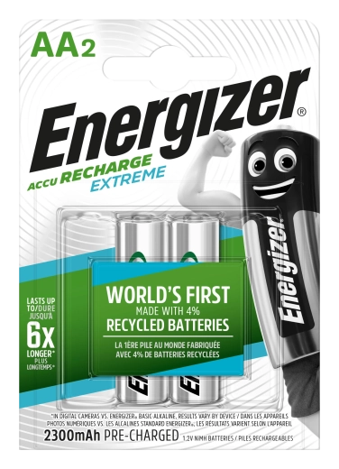 Energizer Extreme AA įkraunamos baterijos 2300 mAh, 2 vnt.