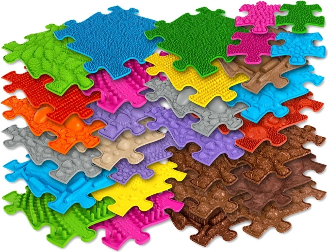 Woopie ortopedinis sensomotorinis kilimėlis Royal Puzzle, 26 dalys + 4 mažos