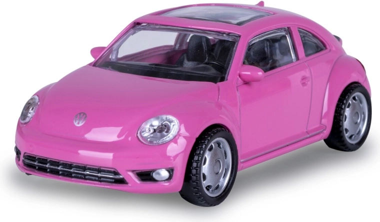 Rožinis metalinis Volkswagen Beetle modelis, mastelis 1:43