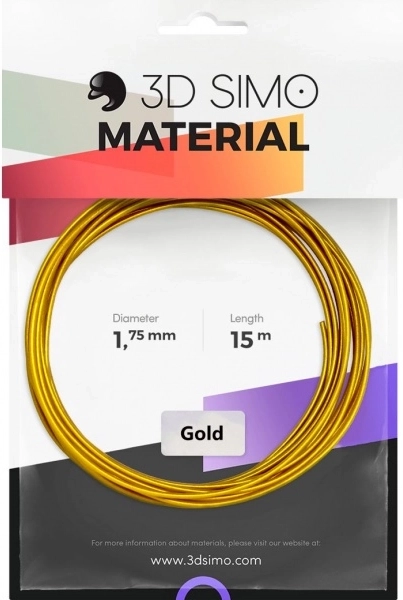 REAL GOLD auksinės spalvos 1,75 mm filamentas 3D rašikliams ir spausdinimui – 15 m