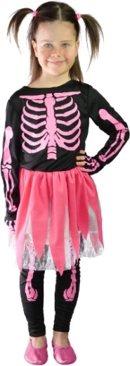 Children's Pink Skeleton Costume Halloween M