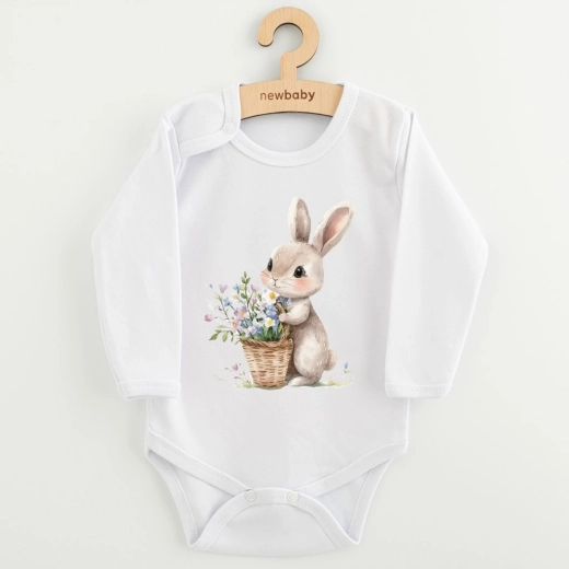 Vaikiškas smėlinukas su spauda „triušiukas su gėlytėmis“ New Baby