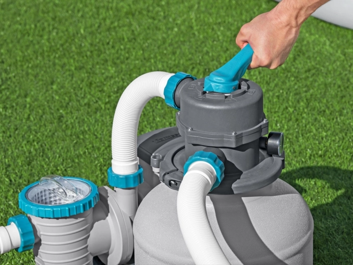 6 padėčių vožtuvas ir integruotas manometras