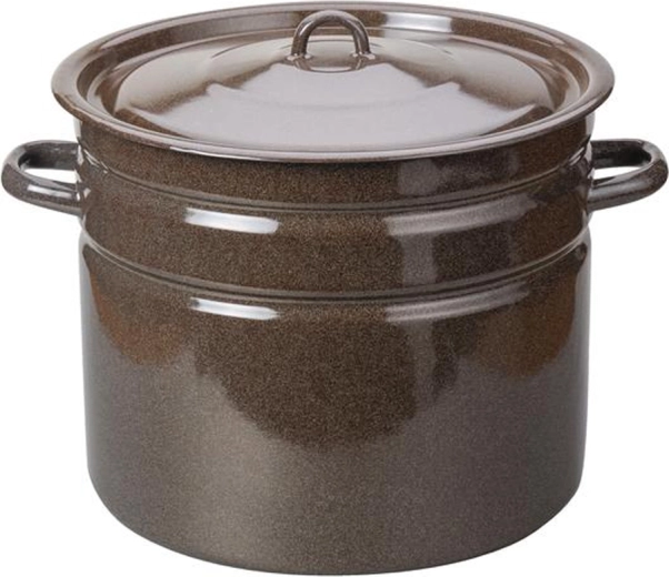 Emaliuotas puodas su dangčiu 20 l, rudas