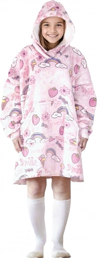 Kids’ cozy hoodie blanket with hood Cozy Noxxiez with candy print (7–12 years)