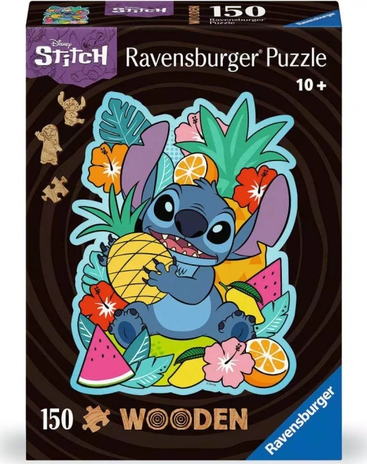Ravensburger medinės kontūrinės dėlionės Disney: Stitch 150 dalių