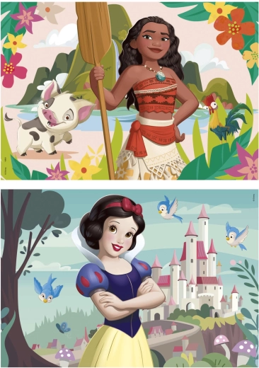 Medinės dėlionės Disney princesės Vaiana ir Snieguolė 2×50 dalių