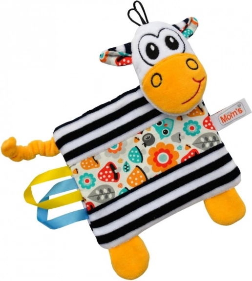 Plush zebra with tags