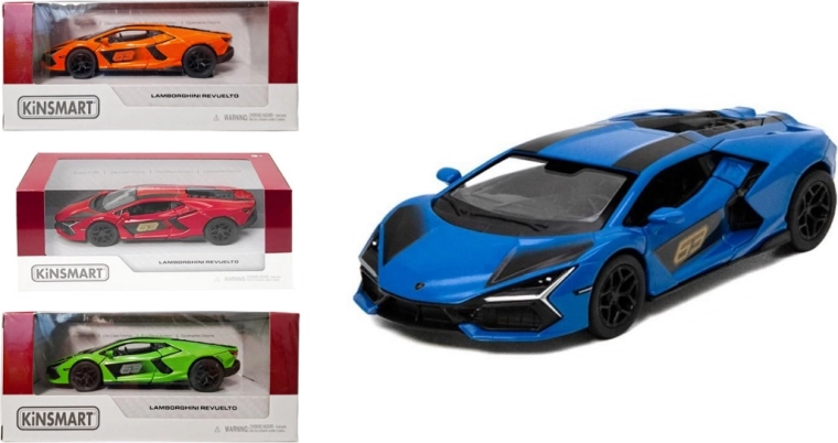 Lamborghini Revuelto metalinis modelis su „Pull Back“ atitraukimo mechanizmu