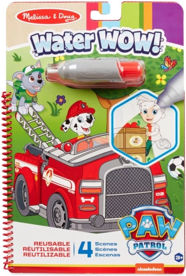 Stebuklingas piešimas vandeniu PAW PATROL – spalvinimo knygelė su vandens rašikliu, 19 × 28 cm, 4 lapai