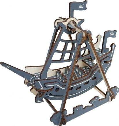 Woodcraft wooden 3D puzzle pirate swing