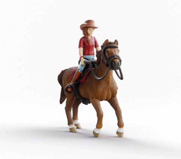 Schleich Horse Club Hannah ir arklys Cayenne – judanti raitelės ir valacho figūrėlė