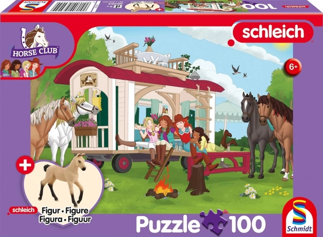 Dėlionė SCHMIDT Schleich stovyklavietė prie karavano 100 detalių + figūrėlė