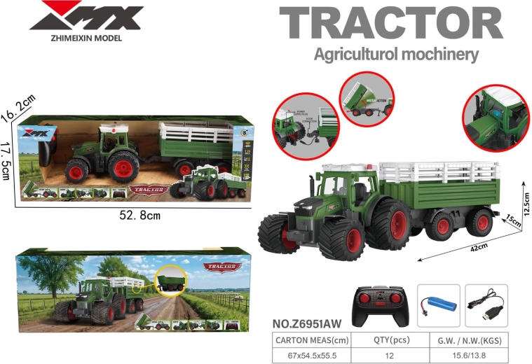 Remote-Controlled Tractor with Trailer and Tipper