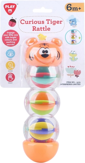 Playgo Curious Tiger Rattle - 1 piece