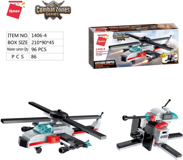 Qman Aircraft Carrier Helicopter A129 Siegge 2-in-1