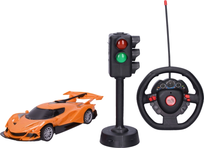 Racing RC car with realistic effects