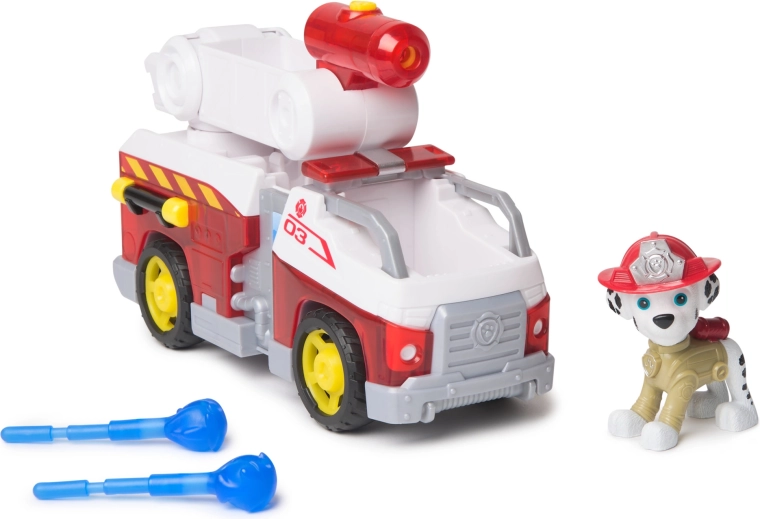 Marshall gaisrinis automobilis su vandens šūviais