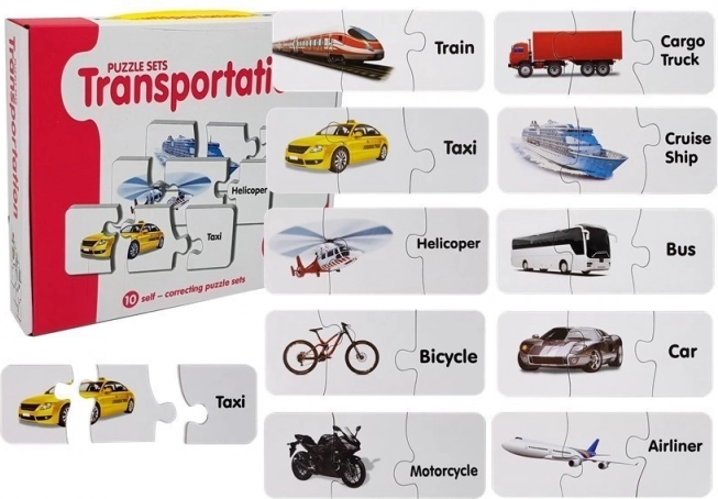 Edukacinės dėlionės transportas – 10 porų