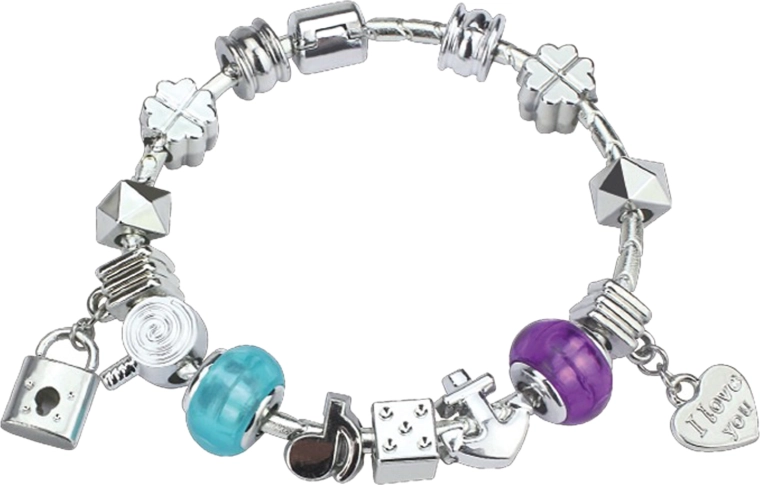 Girls' bracelet with interchangeable charms
