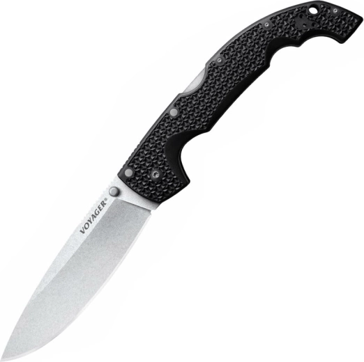 Taktinis sulankstomas peilis Cold Steel Voyager Extra Large Drop Point, 14 cm, stonewash, juodas, Griv-Ex