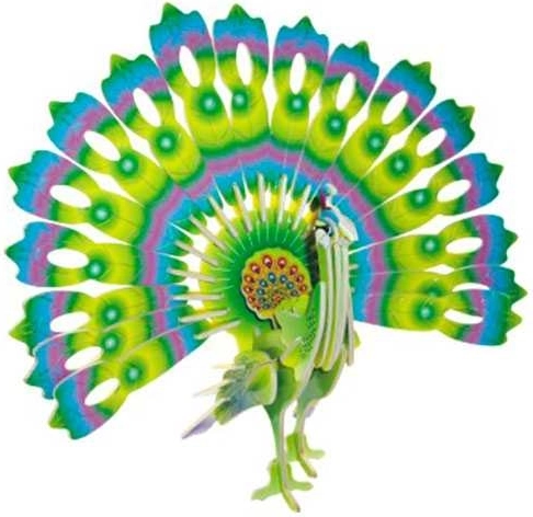 Medinė 3D dėlionė „Spalvotas povas“