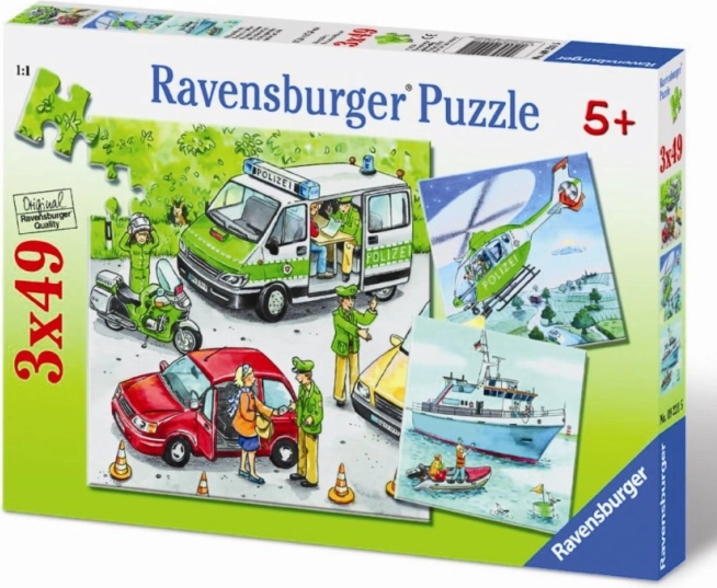 Dėlionė „Policija veiksme“ 3×49 dalių RAVENSBURGER