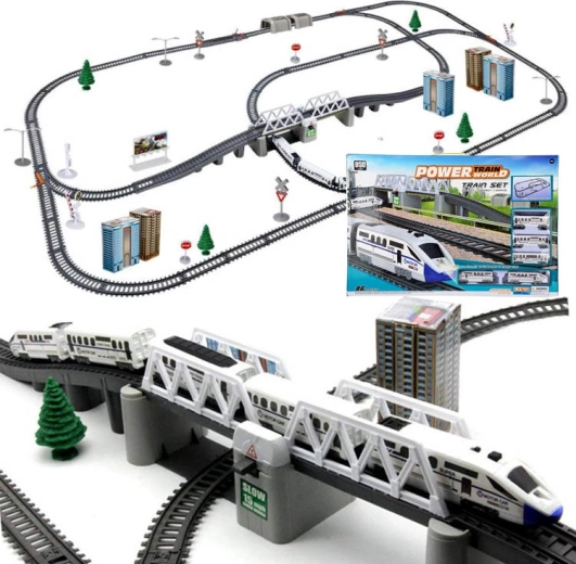 Electric passenger toy train with long tracks