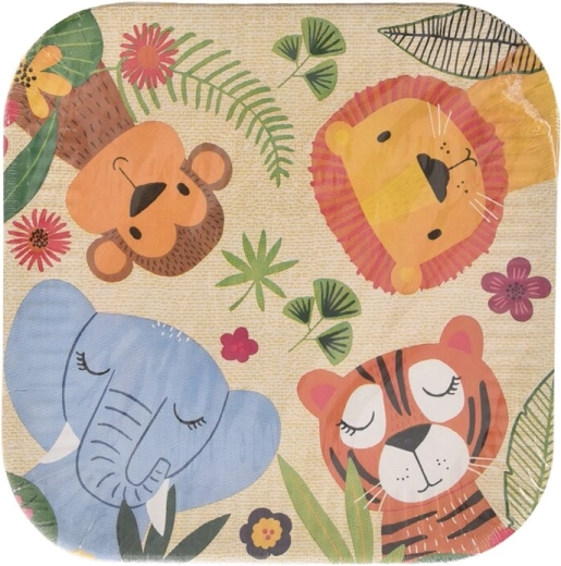 Paper party plates Jungle 23 × 23 cm, 10 pcs