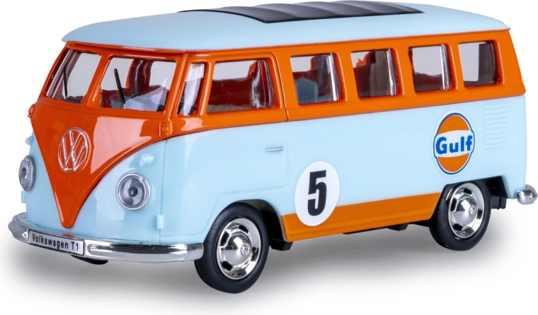 Metalinis Volkswagen T1 modelis, šviesiai mėlynas, 1:38