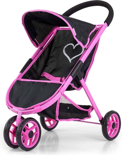 Lengvas vaikiškas skėtinis vežimėlis lėlėms MILLY MALLY Susie Prestige Black
