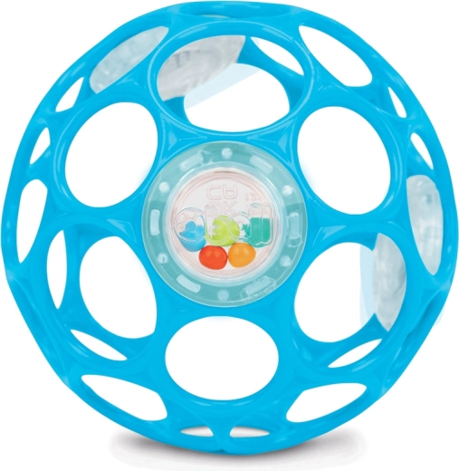 Mėlynas barškantis kamuoliukas „Oball“, 10 cm