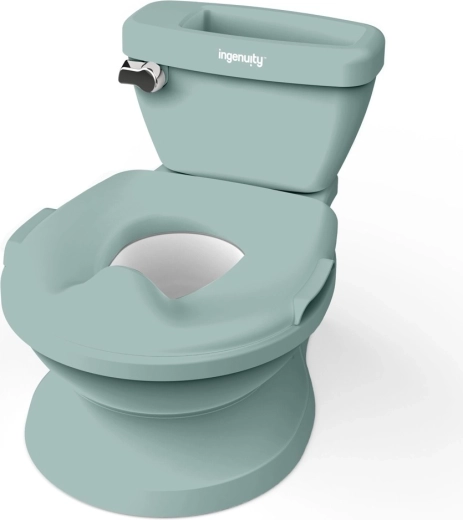 Ingenuity vaikiškas tualetas su nuleidimo garsu My Size 2 viename, žalias
