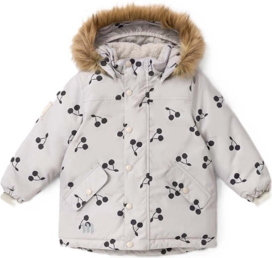 Leokid children's winter parka Tully Silver Cloud Cherries – Size 110