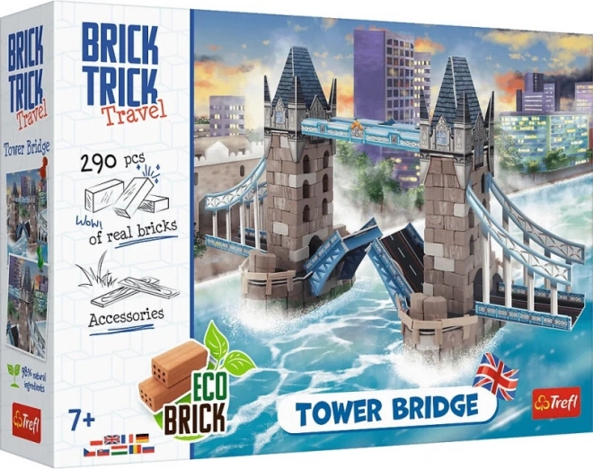 Plytų konstrukcinis rinkinys Tower Bridge – TREFL Brick Trick Travel (290 detalių)