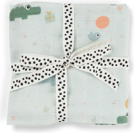 Done by Deer Celebration blue swaddling muslin cloth