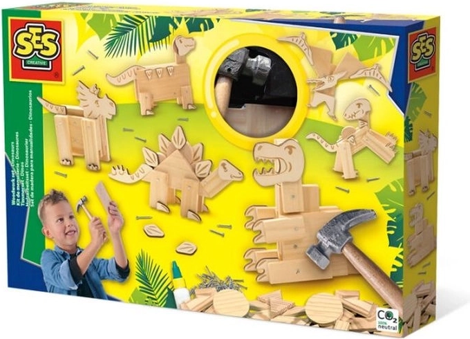 SES medinė kalimo rinkinys dinozaurai