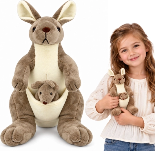 Plush Kangaroo with Joey 25 cm